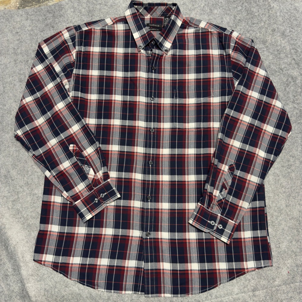 Lot of 6 Van Heusen Classic Fit Plaid Button Down Shirts Large L‎ Long Sleeve - Picture 7 of 12